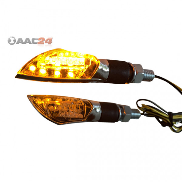 Blinkleuchten LED Klarglas chrom 2 Stück ATV Quad M8
